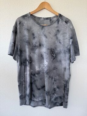 lululemon Mens Fast and Free Short Sleeve Tee Grey Tie Dye Size XL